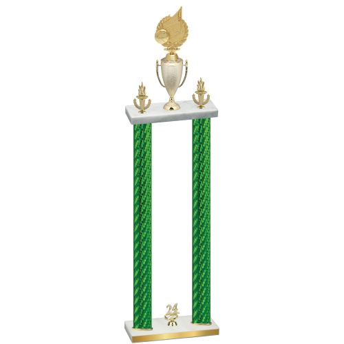 Double Green Carbon Fiber Year Volleyball Trophy