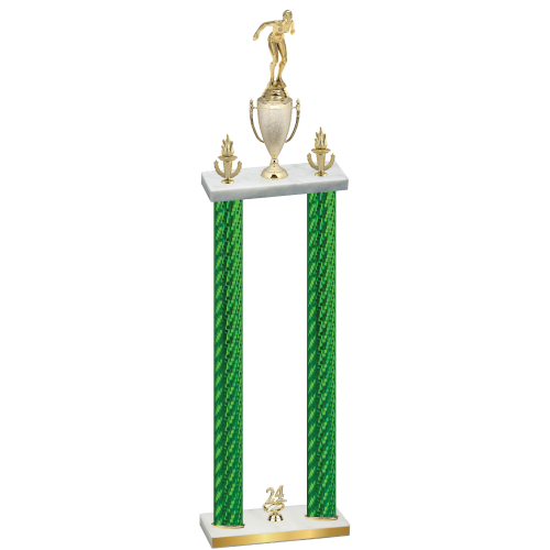 Double Green Carbon Fiber Year Tennis Trophy