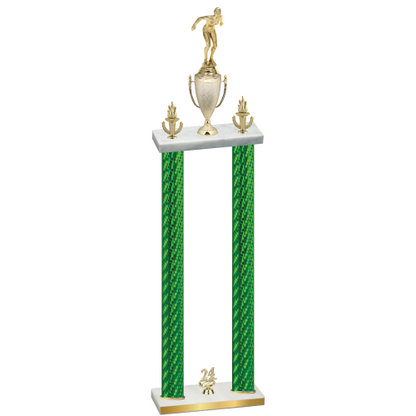 Double Green Carbon Fiber Year Tennis Trophy