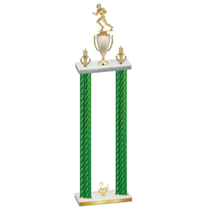 Double Green Carbon Fiber Second Place Football Trophy