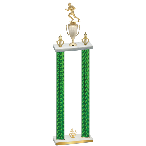 Double Green Carbon Fiber Fourth Place Football Trophy