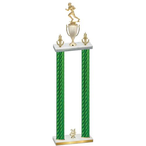 Double Green Carbon Fiber Year Football Trophy