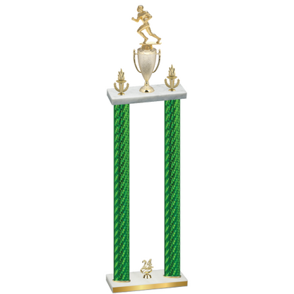 Double Green Carbon Fiber Year Football Trophy