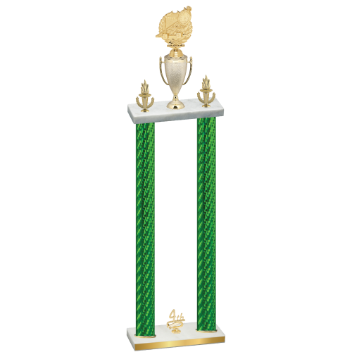 Double Green Carbon Fiber Fourth Place Swimming Trophy