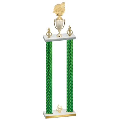 Double Green Carbon Fiber Fourth Place Swimming Trophy