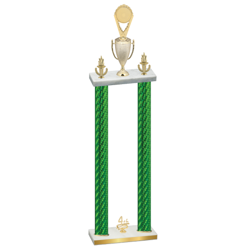 Double Green Carbon Fiber Fourth Place Insert Trophy