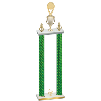 Double Green Carbon Fiber Fourth Place Insert Trophy