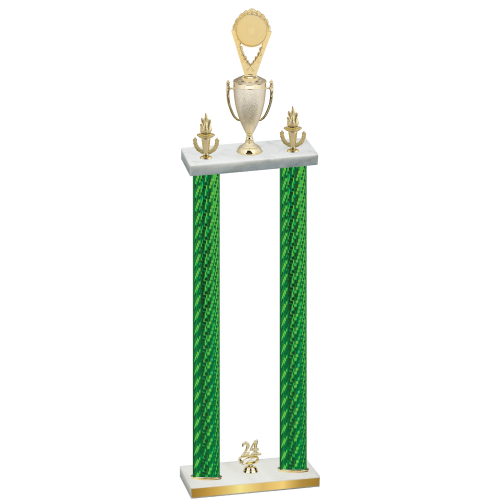 Double Green Carbon Fiber Year Insert Trophy