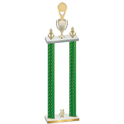 Double Green Carbon Fiber Year Insert Trophy