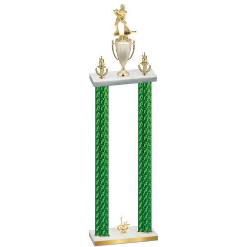 Double Green Carbon Fiber First Place Hockey Trophy