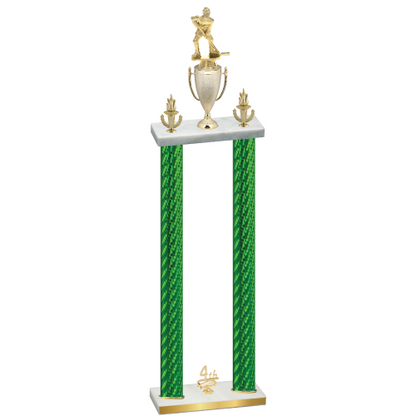 Double Green Carbon Fiber Fourth Place Hockey Trophy