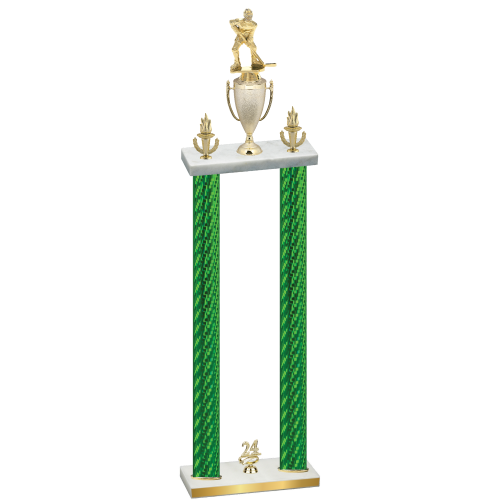 Double Green Carbon Fiber Year Hockey Trophy