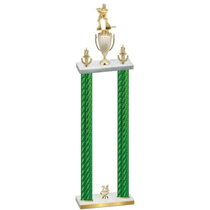 Double Green Carbon Fiber Year Hockey Trophy