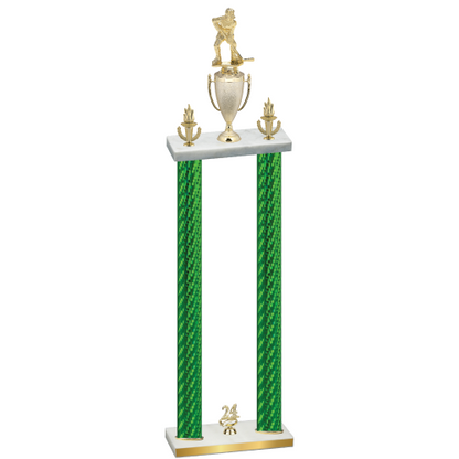 Double Green Carbon Fiber Year Hockey Trophy