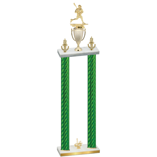 Double Green Carbon Fiber First Place Lacrosse Trophy