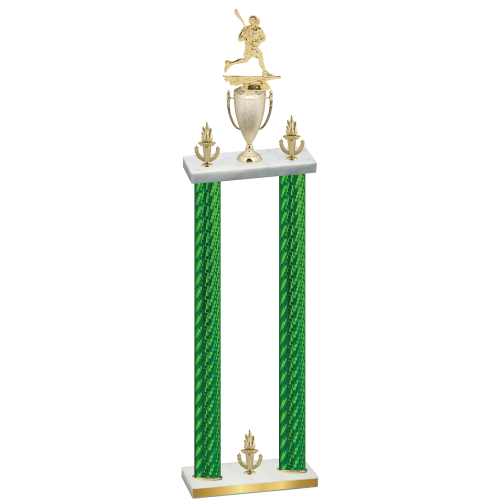 Double Green Carbon Fiber Victory Lacrosse Trophy