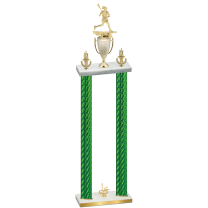 Double Green Carbon Fiber First Place Lacrosse Trophy