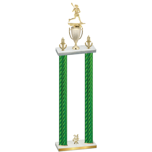 Double Green Carbon Fiber Year Lacrosse Trophy