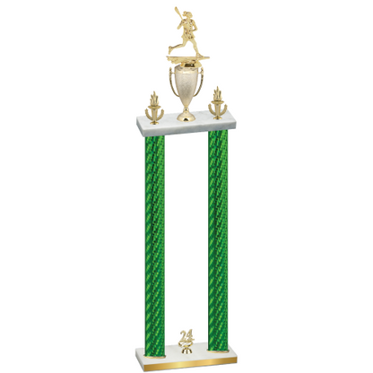 Double Green Carbon Fiber Year Lacrosse Trophy