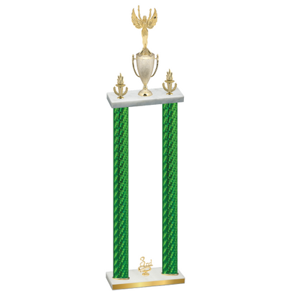 Double Green Carbon Fiber Third Place Victory Trophy