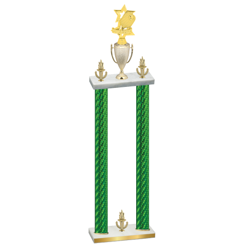 Double Green Carbon Fiber Victory Pickleball Trophy