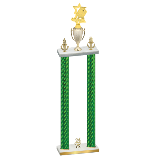 Double Green Carbon Fiber Year Pickleball Trophy