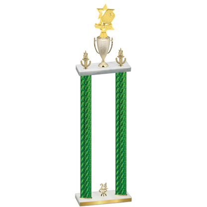 Double Green Carbon Fiber Year Pickleball Trophy