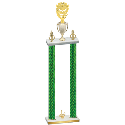 Double Green Carbon Fiber First Place Pickleball Trophy