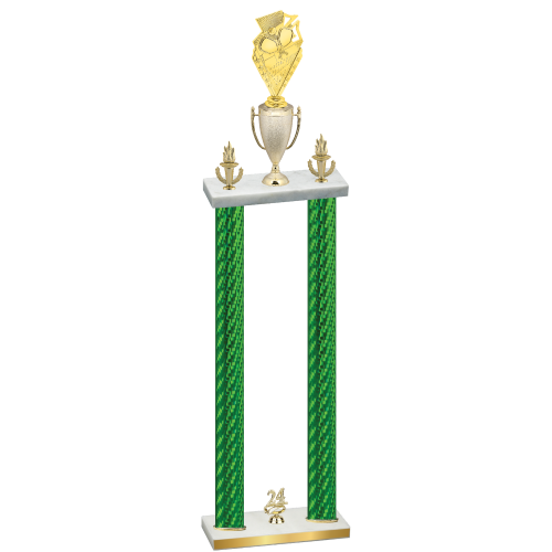 Double Green Carbon Fiber Year Pickleball Trophy