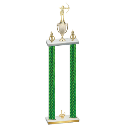 Double Green Carbon Fiber First Place Archery Trophy