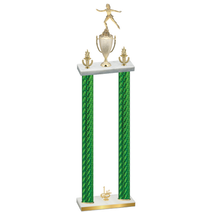 Double Green Carbon Fiber First Place Skater Trophy