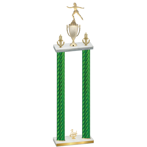 Double Green Carbon Fiber Third Place Skater Trophy