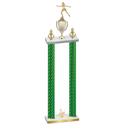 Double Green Carbon Fiber Third Place Skater Trophy