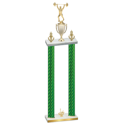 Double Green Carbon Fiber First Place Weights Trophy