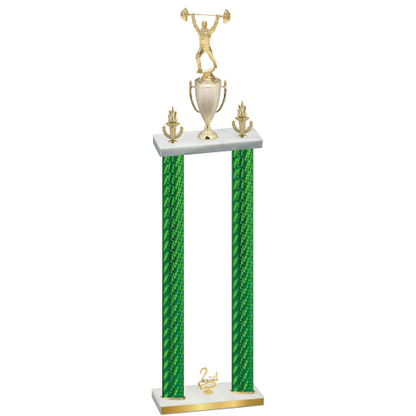 Double Green Carbon Fiber Second Place Weights Trophy