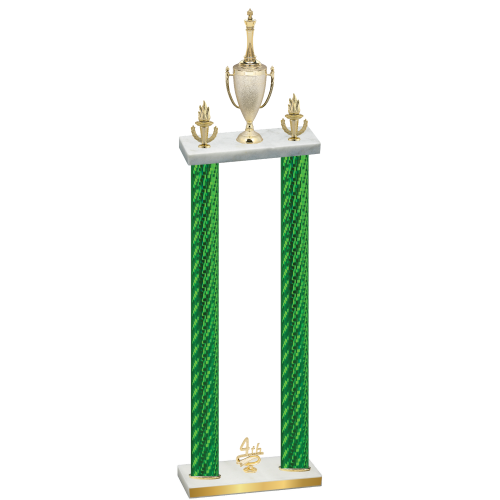 Double Green Carbon Fiber Fourth Place Chess Trophy