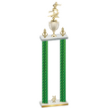 Double Green Carbon Fiber Year Flag Football Trophy