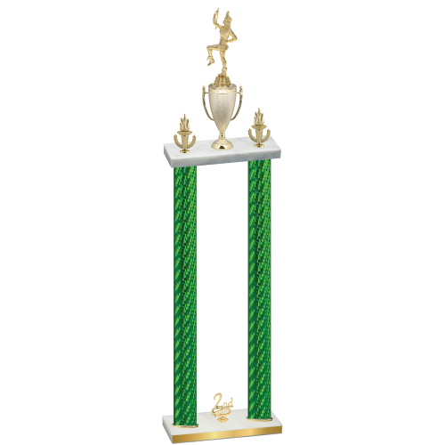 Double Green Carbon Fiber Second Place Majorette Trophy