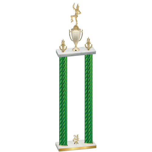 Double Green Carbon Fiber Year Majorette Trophy