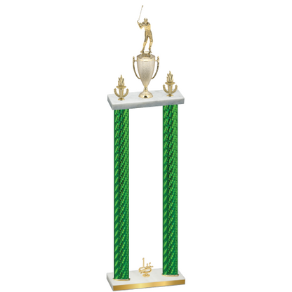 Double Green Carbon Fiber First Place Golf Trophy
