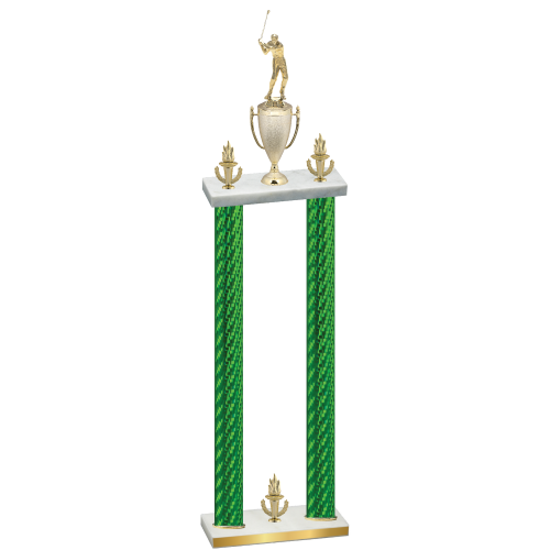 Double Green Carbon Fiber Victory Golf Trophy