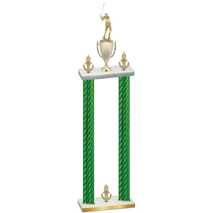 Double Green Carbon Fiber Victory Golf Trophy