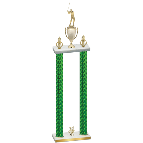 Double Green Carbon Fiber Year Golf Trophy