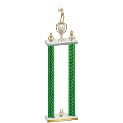 Double Green Carbon Fiber Year Golf Trophy