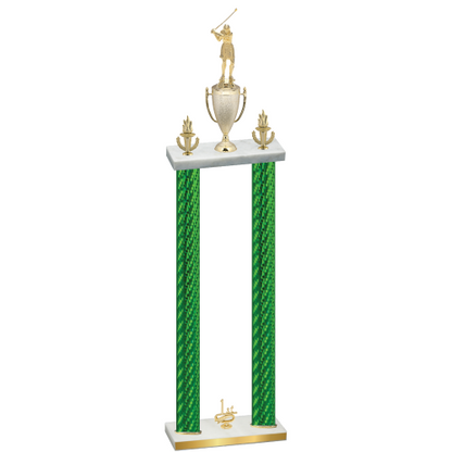 Double Green Carbon Fiber First Place Golf Trophy