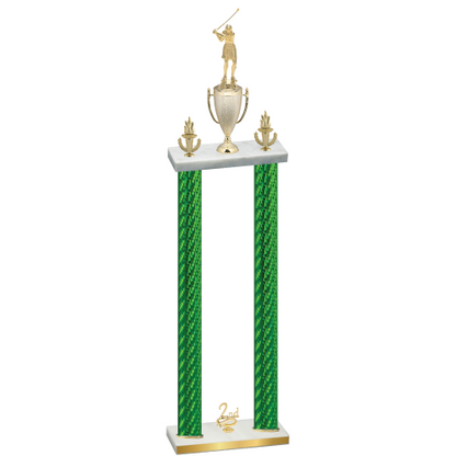 Double Green Carbon Fiber Second Place Golf Trophy