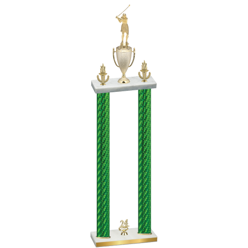 Double Green Carbon Fiber Year Golf Trophy
