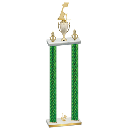 Double Green Carbon Fiber First Place Golf Trophy