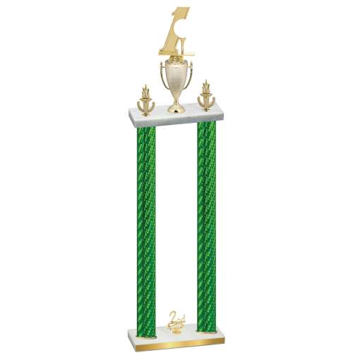 Double Green Carbon Fiber Second Place Golf Trophy