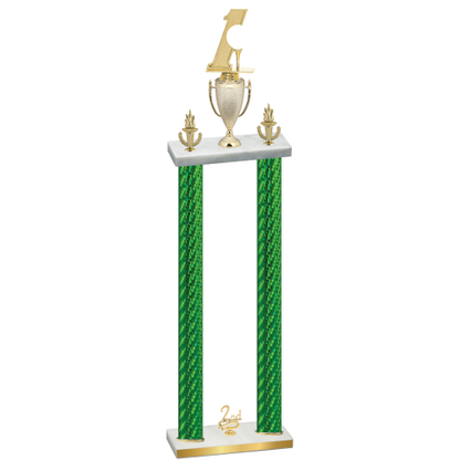 Double Green Carbon Fiber Second Place Golf Trophy